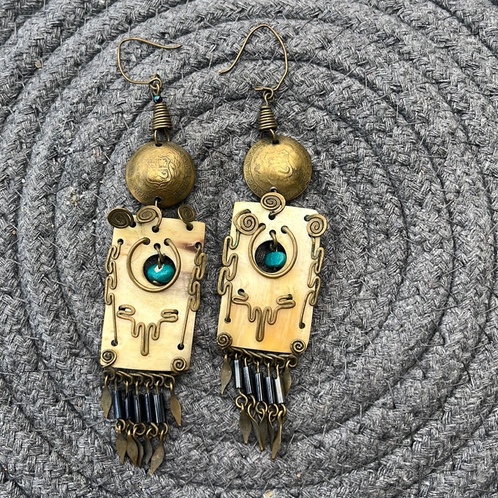 Handmade Earrings: Possibly Whalebone